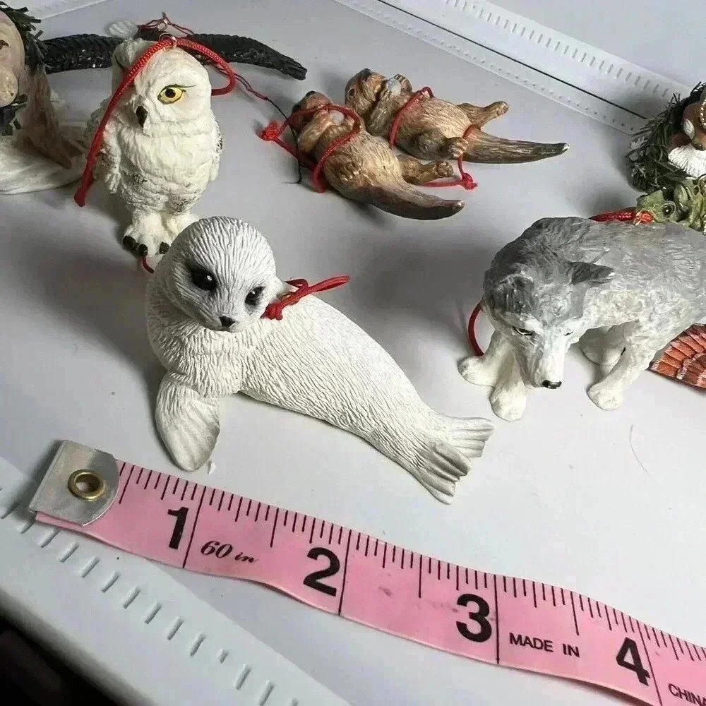 Animal Ornaments Lot Of 10 Frog, Wolf, Owl, Eagle, Otter, Seal, Walrus - Picture 5 of 13